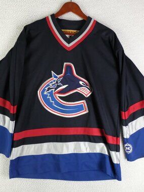 Koho Vancouver Cunucks Jersey Adult Large Blue Air Knit Made In Canada Vintage